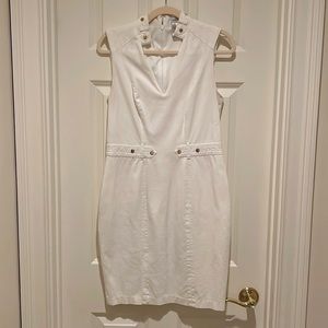 Cache white sleeveless dress size 10